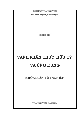 Khóa luận Vành phân thức hữu tỷ và ứng dụng