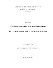 Luận án A comparative study on making requests in vietnamese and english in terms of politeness