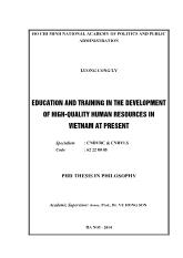 Luận án Education and training in the development of high-Quality human resources in vietnam at present
