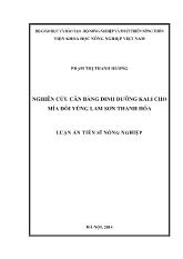 Luận án Nghiên cứu cân bằng dinh dưỡng kali cho mía đồi vùng lam sơn Thanh Hóa