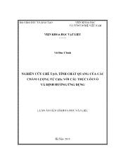 Luận án Nghiên cứu chế tạo, tính chất quang của các chấm lượng tử cdse với cấu trúc lõi/vỏ và định hướng ứng dụng