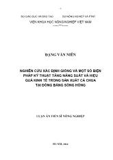 Luận án Nghiên cứu xác định giống và một số biện pháp kỹ thuật tăng năng suất và hiệu quả kinh tế trong sản xuất cà chua tại đồng bằng Sông Hồng