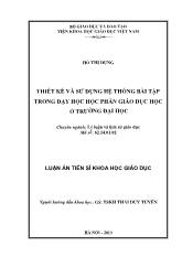 Luận án Thiết kế và sử dụng hệ thống bài tập trong dạy học học phần giáo dục học ở trường đại học