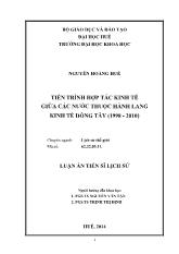 Luận án Tiến trình hợp tác kinh tế giữa các nước thuộc hành lang kinh tế đông tây (1998 - 2010)