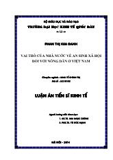 Luận án Vai trò của Nhà nước về an sinh xã hội đối với nông dân ở Việt Nam