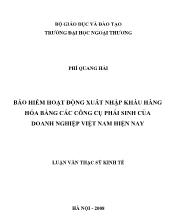 Luận văn Bảo hiểm hoạt động xuất nhập khẩu hàng hóa bằng các công cụ phái sinh của doanh nghiệp Việt Nam hiện nay