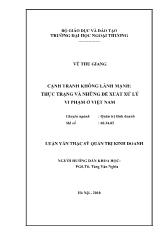 Luận văn Cạnh tranh không lành mạnh: thực trạng và những đề xuất xử lý vi phạm ở Việt Nam