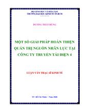 Luận văn Một số giải pháp hoàn thiện quản trị nguồn nhân lực tại công ty truyền tải điện 4