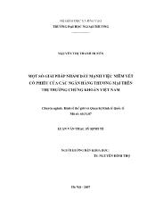Luận văn Một số giải pháp nhằm đẩy mạnh việc niêm yết cổ phiếu của các ngân hàng thương mại trên thị trường chứng khoán Việt Nam
