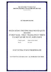 Luận văn Ngân hàng thương mại ngoài quốc doanh ở Việt Nam - Thực trạng phát triển và một số đề xuất, kiến nghị