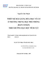Luận văn Thiết kế bài giảng hóa học vô cơ ở trường trung học phổ thông (ban cơ bản) theo hướng dạy học tích cực