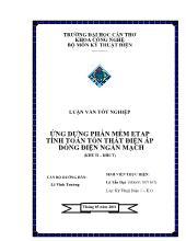 Luận văn Ứng dựng phần mềm etap tính toán tổn thất ðiện áp dòng điện ngắn mạch