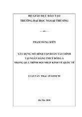 Luận văn Xây dựng mô hình tập đoàn tài chính tại ngân hàng thương mại cổ phần Đông Á trong quá trình hội nhập kinh tế quốc tế