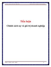 Tiểu luận Chính sách nợ và giá trị doanh nghiệp