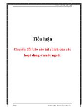 Tiểu luận Chuyển đổi báo cáo tài chính của các hoạt động ở nước ngoài