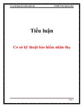 Tiểu luận Cơ sở kỹ thuật bảo hiểm nhân thọ