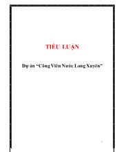 Tiểu luận Dự án “Công Viên Nước Long Xuyên”