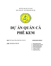 Tiểu luận Dự án quán cà phê kem