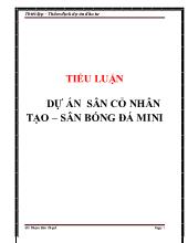 Tiểu luận Dự án sân cỏ nhân tạo – sân bóng đá mini