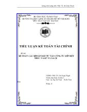 Tiểu luận Kế toán các khoản đầu tư vào công ty liên kết theo vas 07 và ias 28