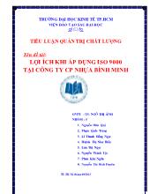 Tiểu luận Lợi ích khi áp dụng iso 9000 tại công ty cổ phần nhựa Bình Minh