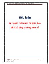 Tiểu luận Lý thuyết mối quan hệ giữa lạm phát và tăng trưởng kinh tế