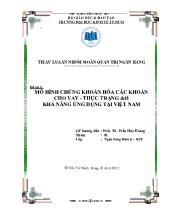 Tiểu luận Mô hình chứng khoán hóa các khoản cho vay - Thực trạng và khả năng ứng dụng tại Việt Nam