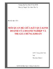 Tiểu luận Mối quan hệ giữa kết quả kinh doanh của doanh nghiệp và thị giá chứng khoán