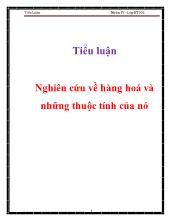 Tiểu luận Nghiên cứu về hàng hoá và những thuộc tính của nó