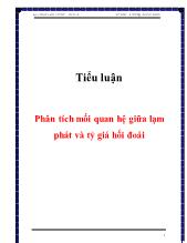 Tiểu luận Phân tích mối quan hệ giữa lạm phát và tỷ giá hối đoái