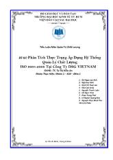 Tiểu luận Phân tích thực trạng áp dụng hệ thống quản lý chất lượng iso 9001:2008 tại công ty dsg vietnam