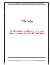 Tiểu luận Phép biện chứng của Hêghen – Một trong những thành tựu vĩ đại của TH cổ điển Đức