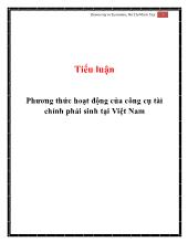 Tiểu luận Phương thức hoạt động của công cụ tài chính phái sinh tại Việt Nam