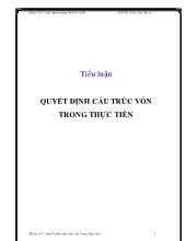 Tiểu luận Quyết định cấu trúc vốn trong thực tiễn