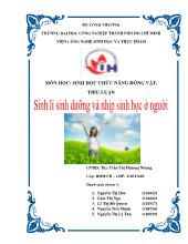 Tiểu luận Sinh lý sinh dưỡng và nhịp sinh học ở người