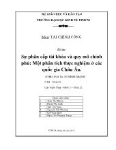 Tiểu luận Sự phân cấp tài khóa và quy mô chính phủ: Một phân tích thực nghiệm ở các quốc gia Châu Âu