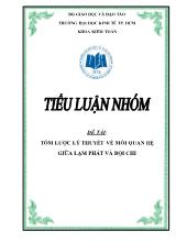 Tiểu luận Tóm lược lý thuyết về mối quan hệ giữa lạm phát và bội chi