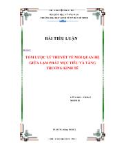 Tiểu luận Tóm lược lý thuyết về mối quan hệ giữa lạm phát mục tiêu và tăng trưởng kinh tế