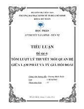 Tiểu luận Tóm lượt lý thuyết mối quan hệ giữa lạm phát và tỷ giá hối đoái