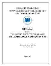 Tiểu luận Tóm lượt lý thuyết về mối quan hệ giữa lạm phát và tăng trưởng kinh tế