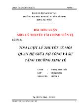 Tiểu luận Tóm lượt lý thuyết về mối quan hệ giữa nợ công và sự tăng trưởng kinh tế