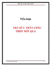 Tiểu luận Trà sữa trân châu thốt nốt quả