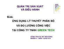 Tiểu luận Ứng dụng lý thuyết phân bố và đo lường công việc tại công ty TNHH Green Tech