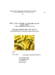 Tiểu luận Ứng dụng phương pháp Làm lạnh và Thiết bị điều chỉnh Ethylene trong bảo quản Chuối