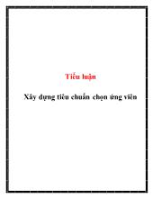 Tiểu luận Xây dựng tiêu chuẩn chọn ứng viên