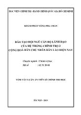 Tóm tắt luận án Đào tạo đội ngũ cán bộ lãnh đạo của hệ thống chính trị ở cộng hoà dân chủ nhân dân lào hiện nay