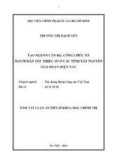 Tóm tắt luận án Tạo nguồn cán bộ, công chức xã người dân tộc thiểu số ở các tỉnh tây nguyên giai đoạn hiện nay