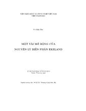 Tóm tắt luận văn Một vài mở rộng của nguyên lý biến phân ekeland