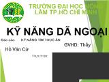 Báo cáo: Kỹ năng tìm thức ăn