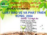 Chuyên đề Luật bảo vệ và phát triển rừng_2004